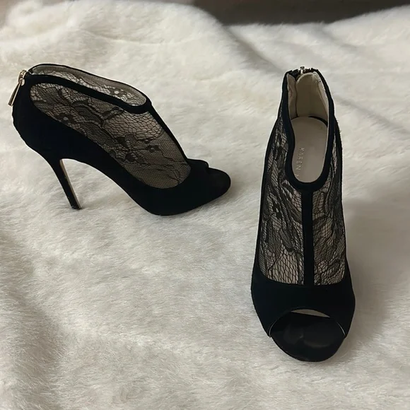 Karen Millen Size 36 lace / suede heeled booties - Picture 1 of 6